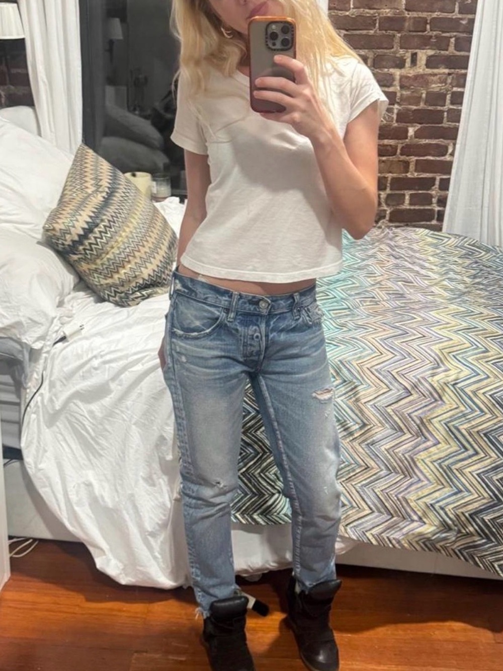 Moussy Light Blue Distressed Boyfriend Jeans